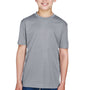 Team 365 Youth Sonic Performance Heather Moisture Wicking Short Sleeve Crewneck T-Shirt - Heather Grey
