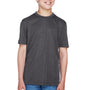 Team 365 Youth Sonic Performance Heather Moisture Wicking Short Sleeve Crewneck T-Shirt - Heather Dark Grey