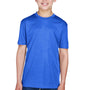 Team 365 Youth Sonic Performance Heather Moisture Wicking Short Sleeve Crewneck T-Shirt - Heather Royal Blue