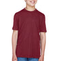 Team 365 Youth Sonic Performance Heather Moisture Wicking Short Sleeve Crewneck T-Shirt - Heather Maroon