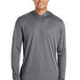 Team 365 Mens Zone Performance Moisture Wicking Long Sleeve Hooded T-Shirt Hoodie - Graphite Grey