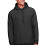 Team 365 Mens Zone HydroSport Fleece Water Resistant Hooded Sweatshirt Hoodie w/ Pouch Pocket - Black