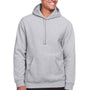 Team 365 Mens Zone HydroSport Fleece Water Resistant Hooded Sweatshirt Hoodie w/ Pouch Pocket - Heather Grey