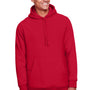 Team 365 Mens Zone HydroSport Fleece Water Resistant Hooded Sweatshirt Hoodie w/ Pouch Pocket - Red