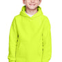 Team 365 Youth Zone HydroSport Fleece Water Resistant Hooded Sweatshirt Hoodie w/ Pouch Pocket - Safety Yellow