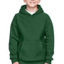 Team 365 Youth Zone HydroSport Fleece Water Resistant Hooded Sweatshirt Hoodie w/ Pouch Pocket - Dark Green