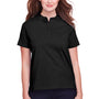 UltraClub Womens Lakeshore Performance Moisture Wicking Short Sleeve Polo Shirt - Black - Closeout