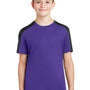 Sport-Tek Youth Competitor Moisture Wicking Short Sleeve Crewneck T-Shirt - Purple/Black - Closeout
