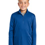 Sport-Tek Youth Competitor Moisture Wicking 1/4 Zip Sweatshirt - Royal Blue - Closeout