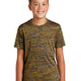 Sport-Tek Youth Electric Heather Moisture Wicking Short Sleeve Crewneck T-Shirt - Gold/Black Electric - Closeout