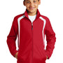 Sport-Tek Youth Water Resistant Full Zip Jacket - True Red/White - Closeout