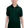 Hanes Youth EcoSmart Short Sleeve Polo Shirt - Deep Forest Green