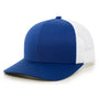 Pacific Headwear Mens Snapback Trucker Mesh Hat - Royal Blue/White