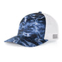 Pacific Headwear Mens Snapback Trucker Mesh Hat - Bluefin/White