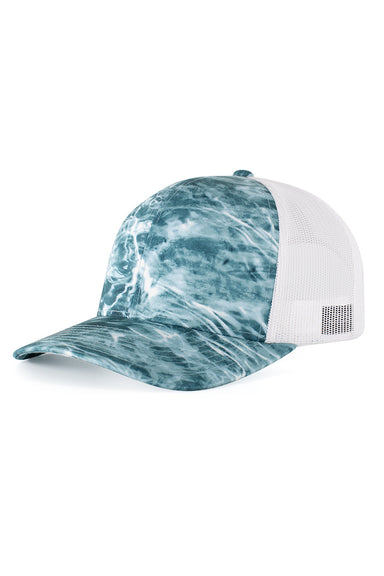 Pacific Headwear 107C Mens Snapback Trucker Hat Spindrift/White Front