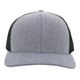 Pacific Headwear Mens Snapback Trucker Mesh Hat - Graphite Grey/Black
