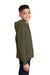 Port & Company PC90YH Youth Core Fleece Hooded Sweatshirt Hoodie Olive Drab Green Side