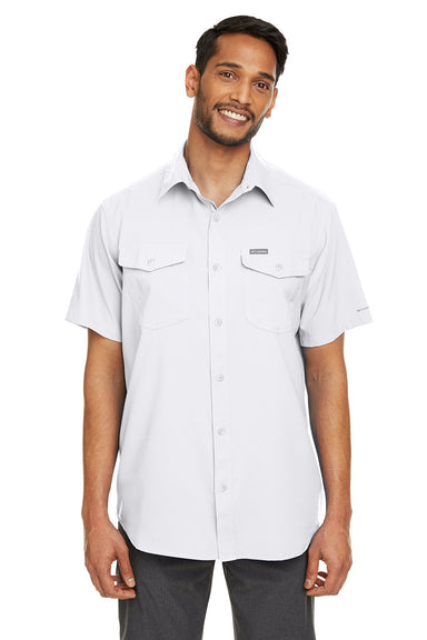 Columbia 1577761 Mens Utilizer II Short Sleeve Button Down Shirt White Front