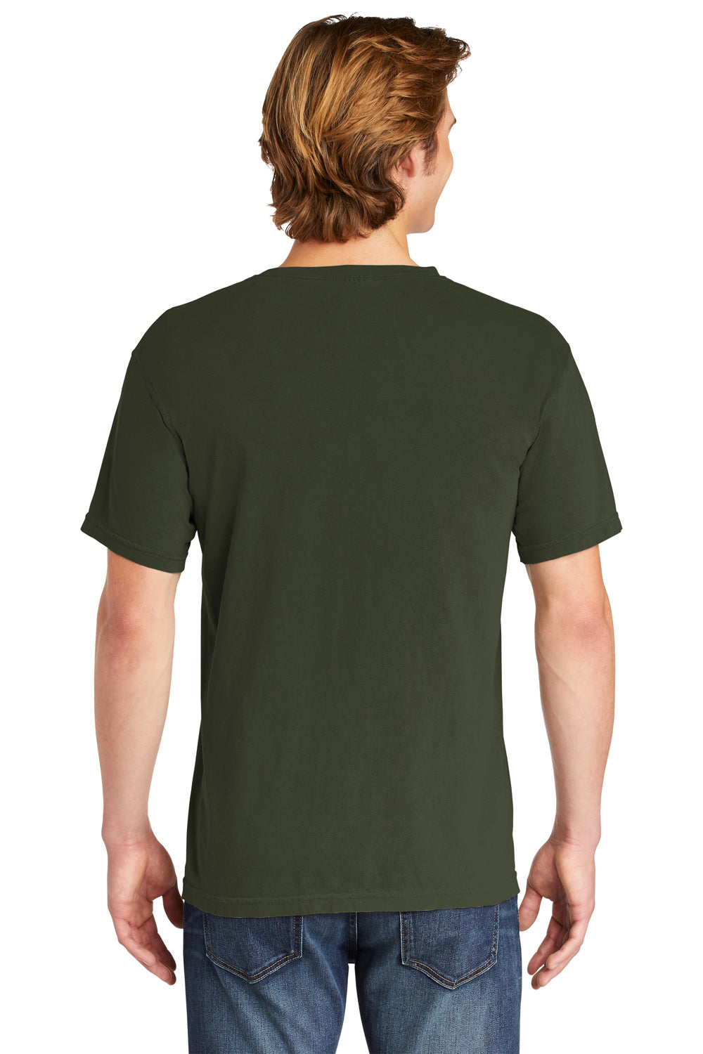 Comfort Colors 1717/C1717 Mens Short Sleeve Crewneck T-Shirt Hemp Green Back