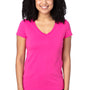 Threadfast Apparel Womens Ultimate Short Sleeve V-Neck T-Shirt - Hot Pink