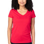 Threadfast Apparel Womens Ultimate Short Sleeve V-Neck T-Shirt - Red