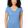 Threadfast Apparel Womens Ultimate Short Sleeve V-Neck T-Shirt - Heather Royal Blue