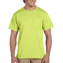 Jerzees Mens Dri-Power Moisture Wicking Short Sleeve Crewneck T-Shirt w/ Pocket - Safety Green