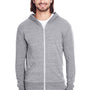 Threadfast Apparel Mens Full Zip Hooded Sweatshirt Hoodie - Grey