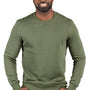 Threadfast Apparel Mens Ultimate Fleece Crewneck Sweatshirt - Army Green