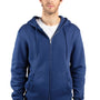 Threadfast Apparel Mens Ultimate Fleece Full Zip Hooded Sweatshirt Hoodie - Navy Blue