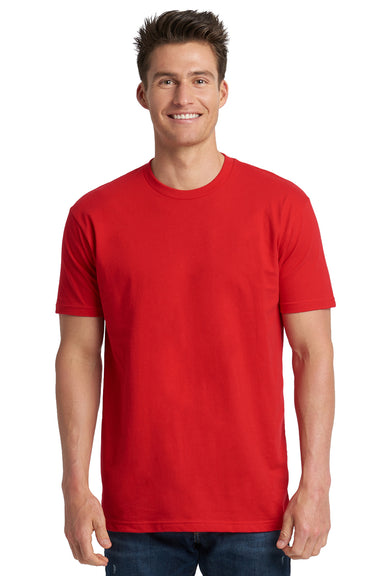 Next Level 3600 Mens Fine Jersey Short Sleeve Crewneck T-Shirt Red Front
