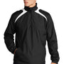 Sport-Tek Mens Water Resistant 1/4 Zip Wind Jacket - Black/White