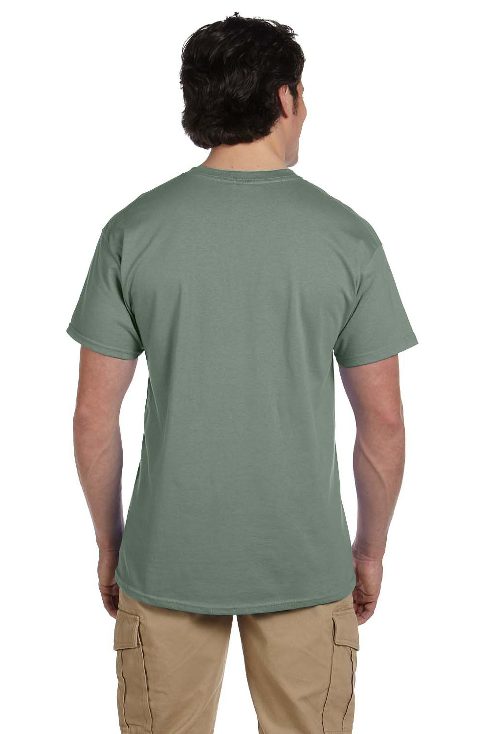 Fruit Of The Loom 3931 Mens HD Jersey Short Sleeve Crewneck T-Shirt Sagestone Green Back