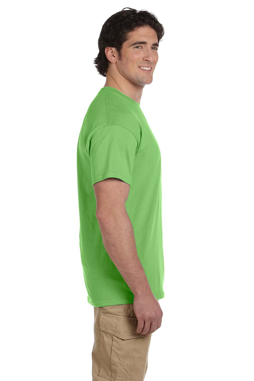 Fruit Of The Loom 3931 Mens HD Jersey Short Sleeve Crewneck T-Shirt Kiwi Green Side