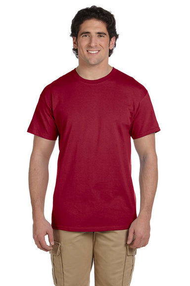 Fruit Of The Loom 3931 Mens HD Jersey Short Sleeve Crewneck T-Shirt Cardinal Red Front