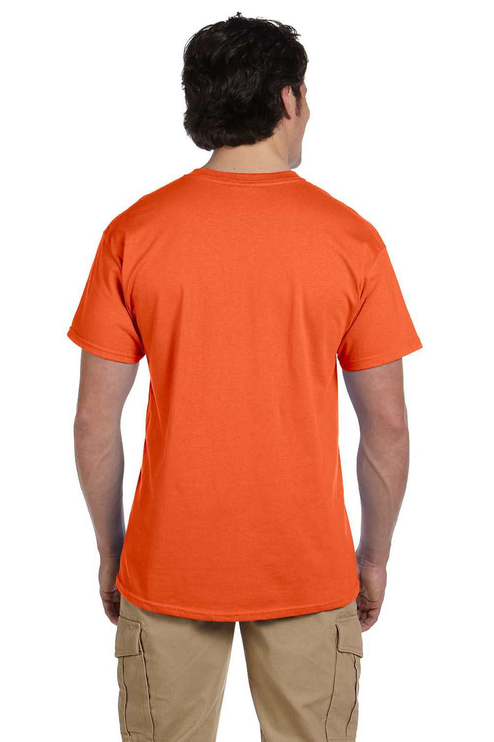 Fruit Of The Loom 3931 Mens HD Jersey Short Sleeve Crewneck T-Shirt Burnt Orange Back