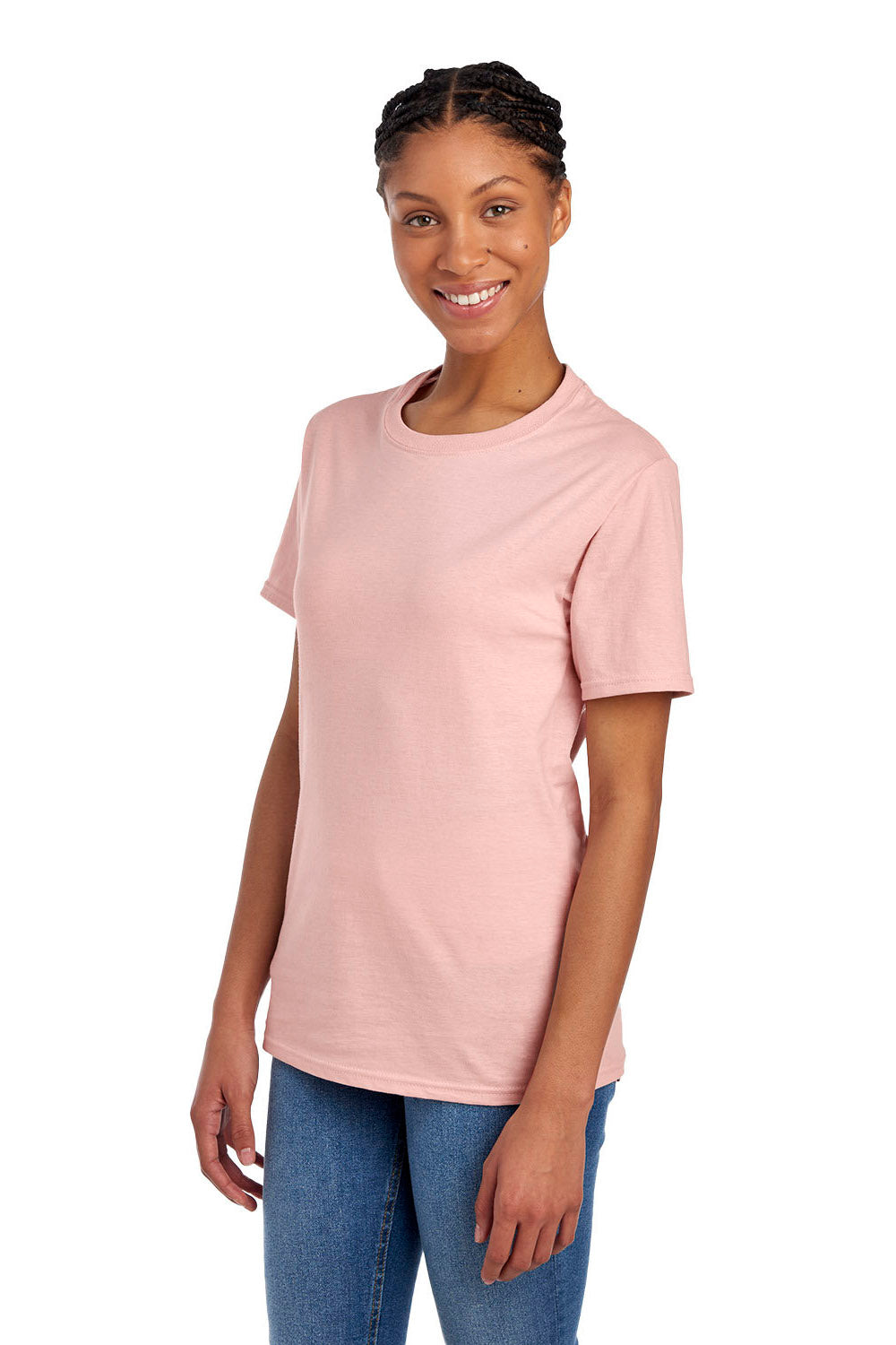 Fruit Of The Loom 3930/3931/3930R Mens HD Jersey Short Sleeve Crewneck T-Shirt Blush Pink 3Q