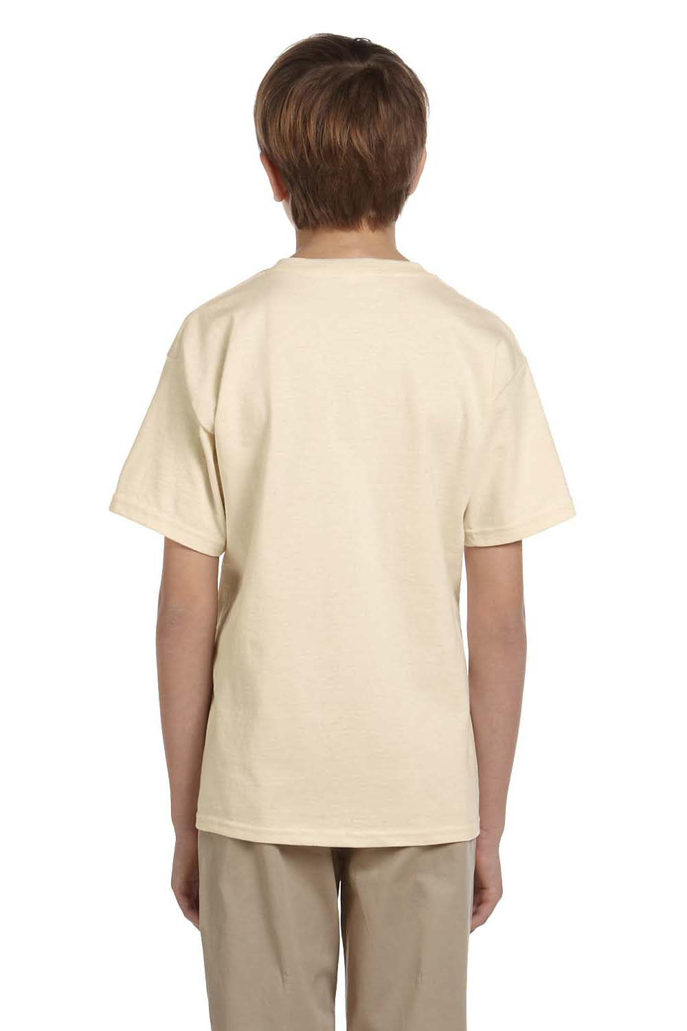 Fruit Of The Loom 3931B Youth HD Jersey Short Sleeve Crewneck T-Shirt Natural Back