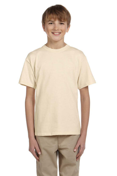 Fruit Of The Loom 3931B Youth HD Jersey Short Sleeve Crewneck T-Shirt Natural Front