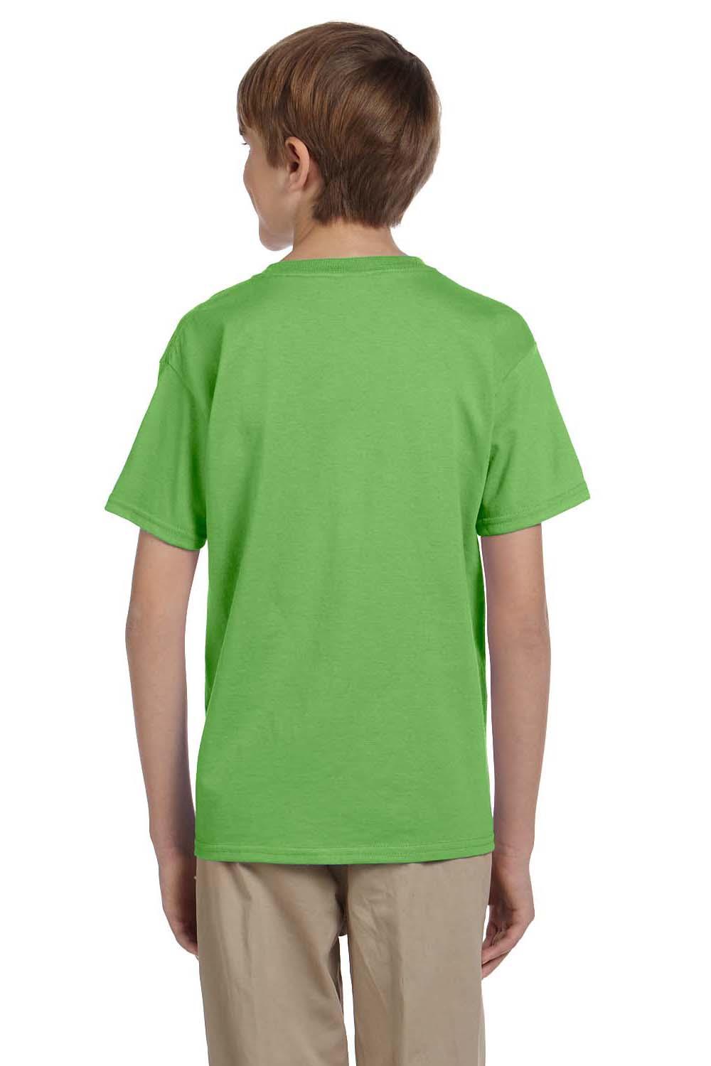 Fruit Of The Loom 3931B Youth HD Jersey Short Sleeve Crewneck T-Shirt Kiwi Green Back