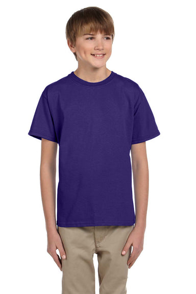 Fruit Of The Loom 3931B Youth HD Jersey Short Sleeve Crewneck T-Shirt Deep Purple Front
