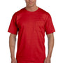 Fruit Of The Loom Mens HD Jersey Short Sleeve Crewneck T-Shirt w/ Pocket - True Red