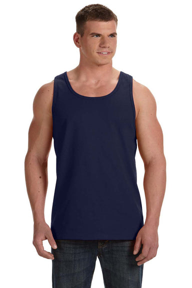 Fruit Of The Loom 39TKR Mens HD Jersey Tank Top Navy Blue Front