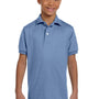 Jerzees Youth SpotShield Stain Resistant Short Sleeve Polo Shirt - Light Blue