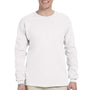 Fruit Of The Loom Mens HD Jersey Long Sleeve Crewneck T-Shirt - White - Closeout