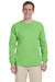 Fruit Of The Loom 4930 Mens HD Jersey Long Sleeve Crewneck T-Shirt Kiwi Green Front