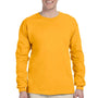 Fruit Of The Loom Mens HD Jersey Long Sleeve Crewneck T-Shirt - Gold