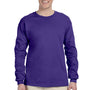 Fruit Of The Loom Mens HD Jersey Long Sleeve Crewneck T-Shirt - Purple