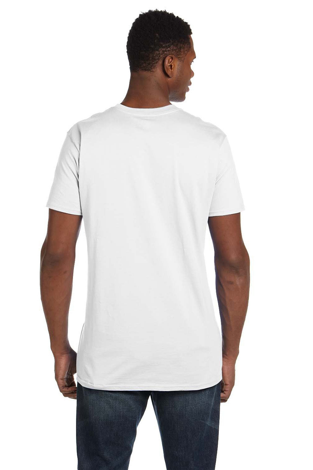 Hanes 498PT Mens Perfect-T PreTreat Short Sleeve Crewneck T-Shirt White Back