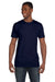 Hanes 498PT Mens Perfect-T PreTreat Short Sleeve Crewneck T-Shirt Navy Blue Front
